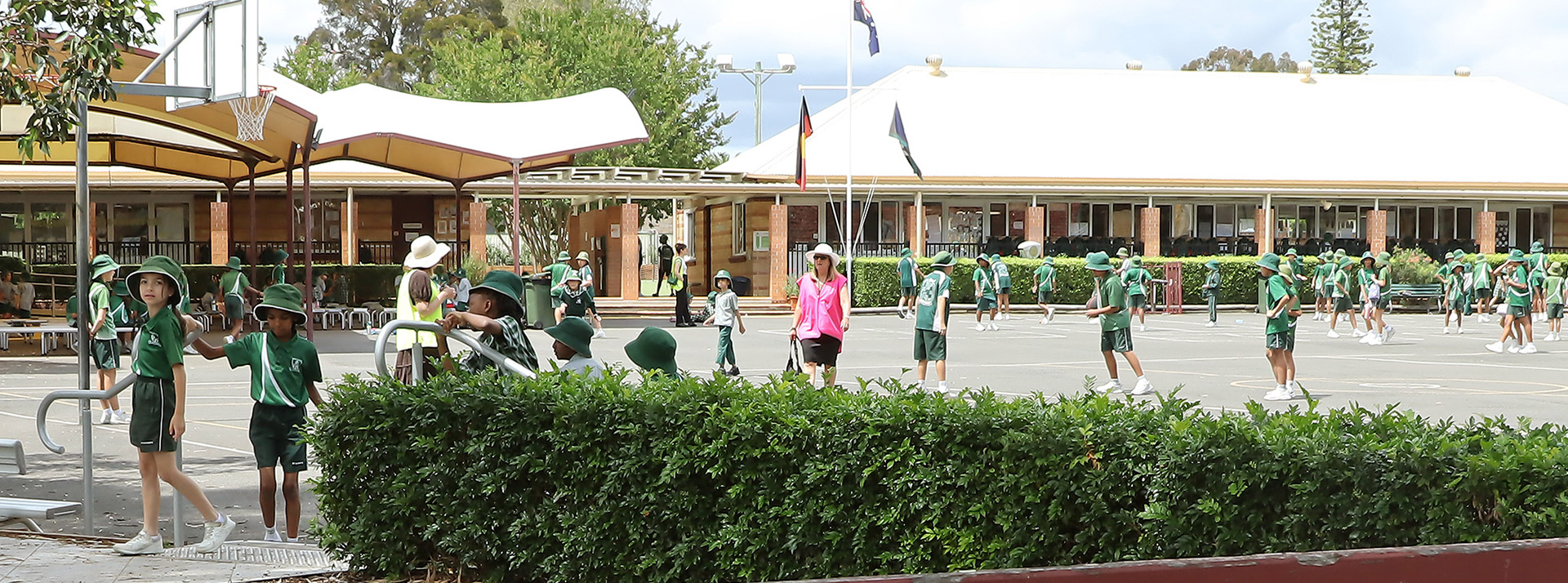 Teachers in playground at St Anthony's Catholic Primary Girraween