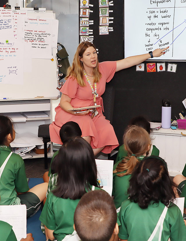 Teacher with class at St Anthony's Catholic Primary Girraween