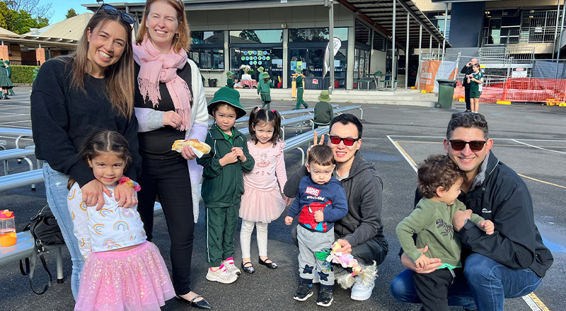 St Anthony's Catholic Primary School Girraween parents on playground with children
