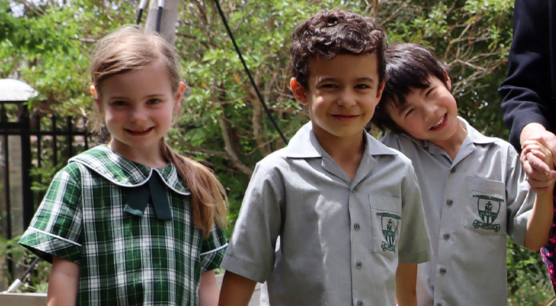 St Anthony's Catholic Primary School Girraween students walking in playground